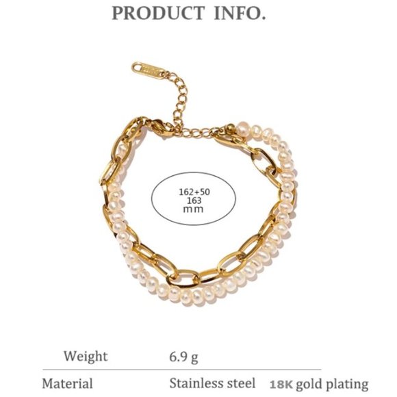 New 18K Gold Natural Pearls Double Layer Bracelet - Picture 7 of 11